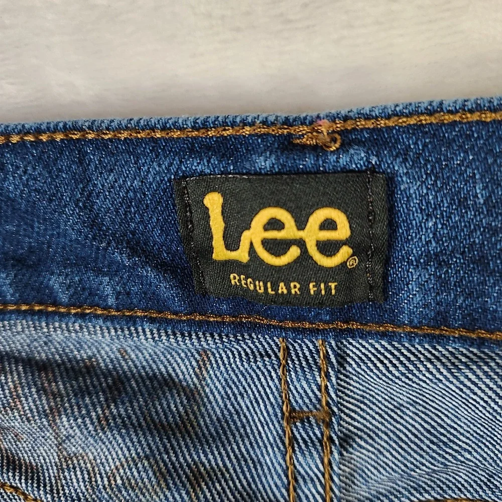 Vtg Lee Regular Fit Jeans Men's 48x30 Dark Wash Denim‎ Big Tall Classic Straight